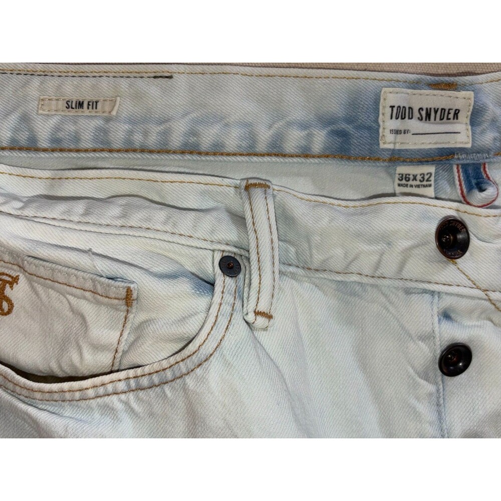 Todd Snyder Selvedge Jeans Mens 36x32 Slim Fit 12.5oz Japanese Denim Light Wash - Picture 3 of 9